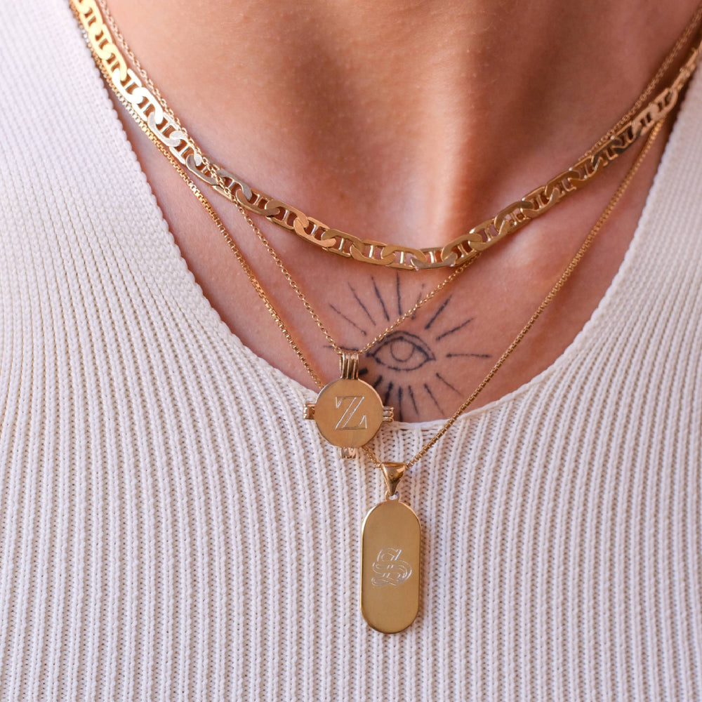 engravable necklace-  seol gold