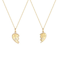 gold best friend necklace - seolgold