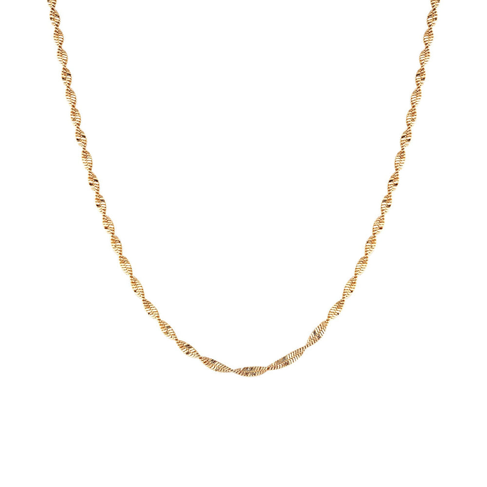 18ct Gold Vermeil Disco Snake Twist Chain Necklace
