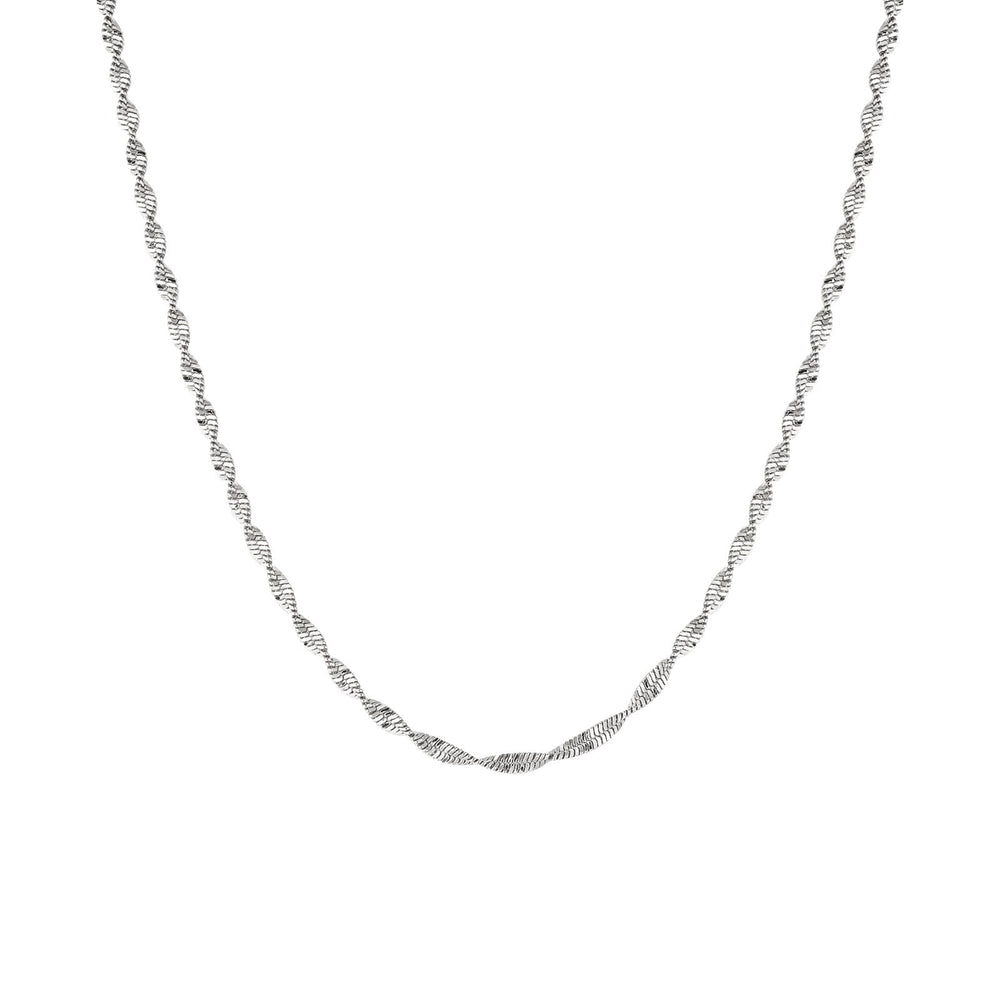 Sterling Silver Disco Snake Twist Chain Necklace