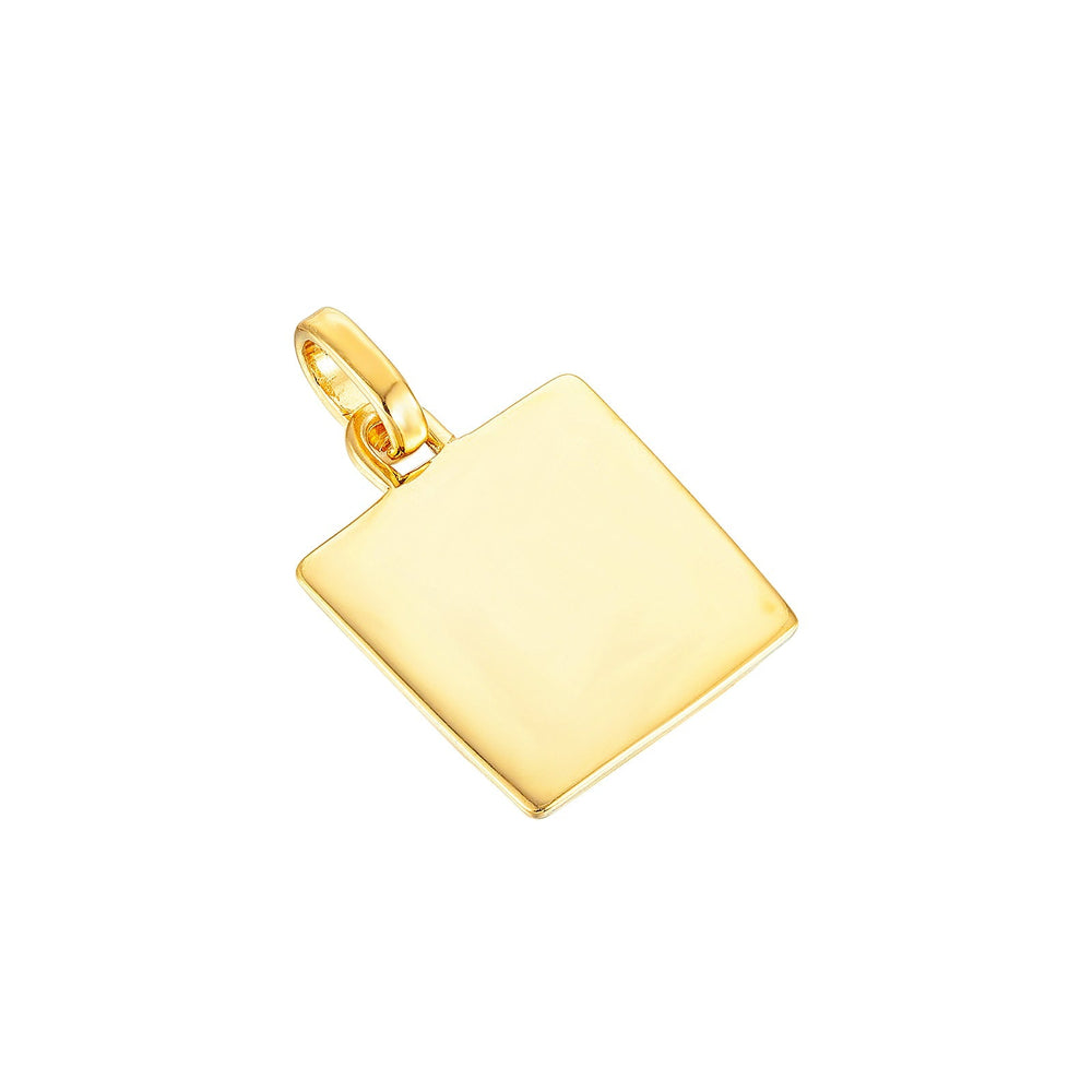 Engraveable Square Disc Pendant - Seol Gold