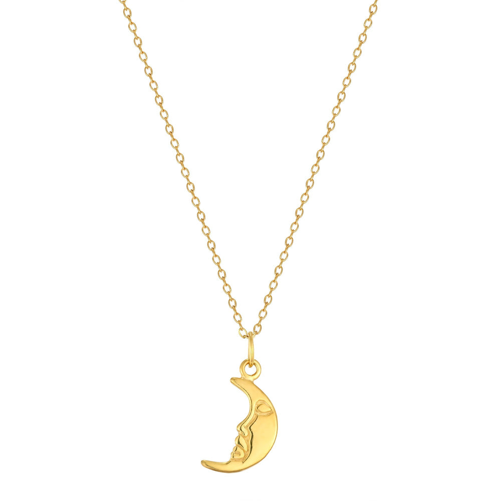 Crescent Moon Charm Pendant - seol-gold