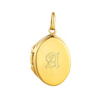 18ct Gold Vermeil Engravable Oval Locket Charm
