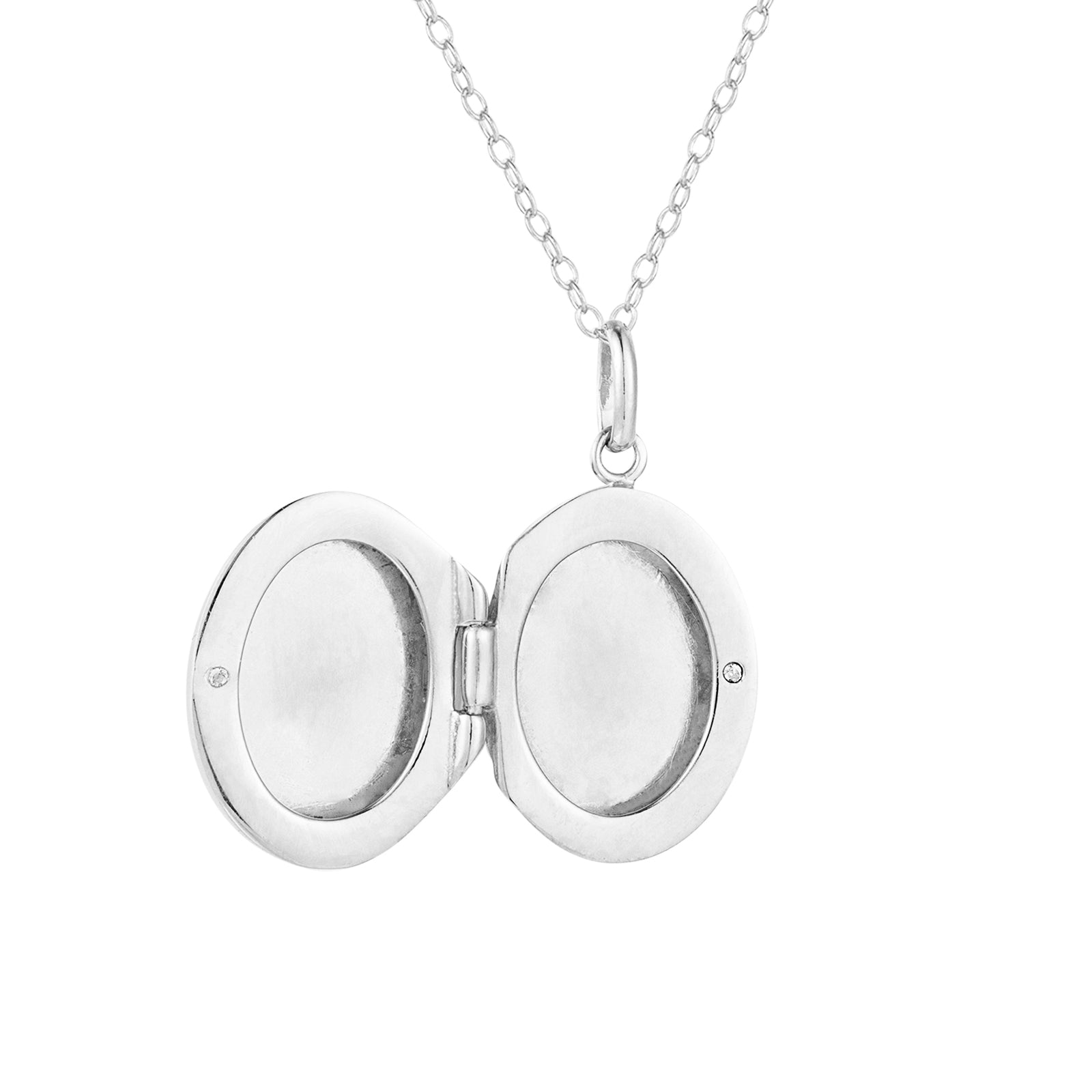 silver locket necklace - seolgold