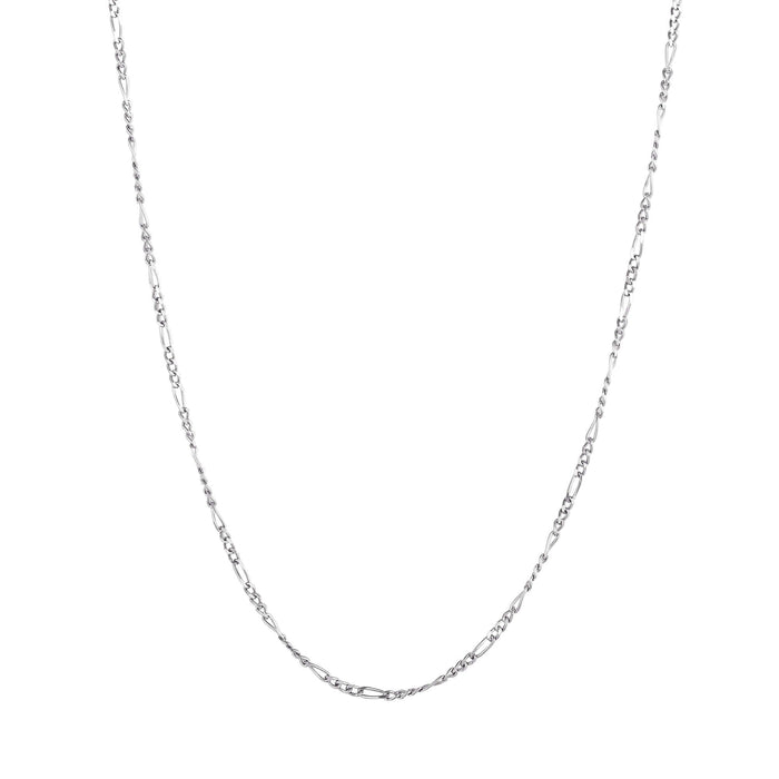 silver figaro chain necklace - seol gold