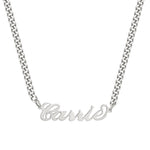 Sterling Silver Script Name Curb Necklace