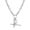 chunky silver t bar chain - seolgold