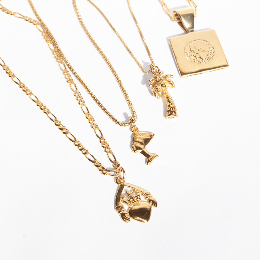 palm tree necklace - seol-gold