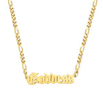 18ct Gold Vermeil Old English Name Figaro Necklace