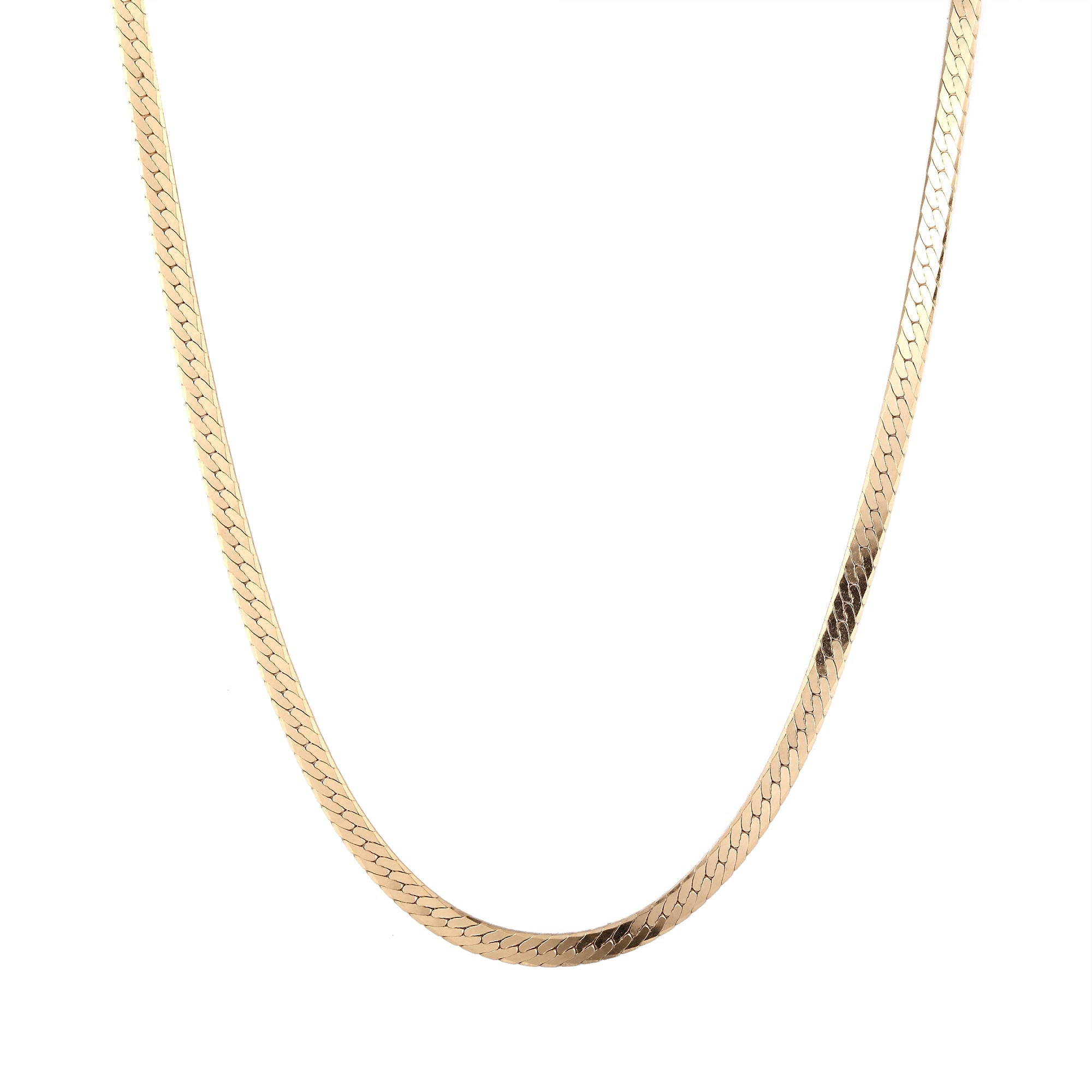 18ct Gold Vermeil Herringbone Adjustable Chain Necklace