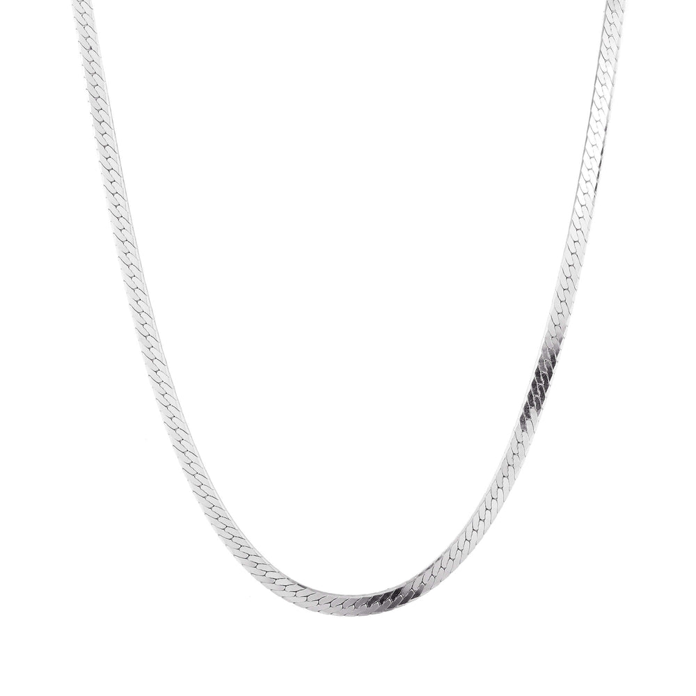 Sterling Silver Herringbone Adjustable Chain Necklace