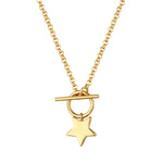 18ct Gold Vermeil Star Charm T-bar Necklace