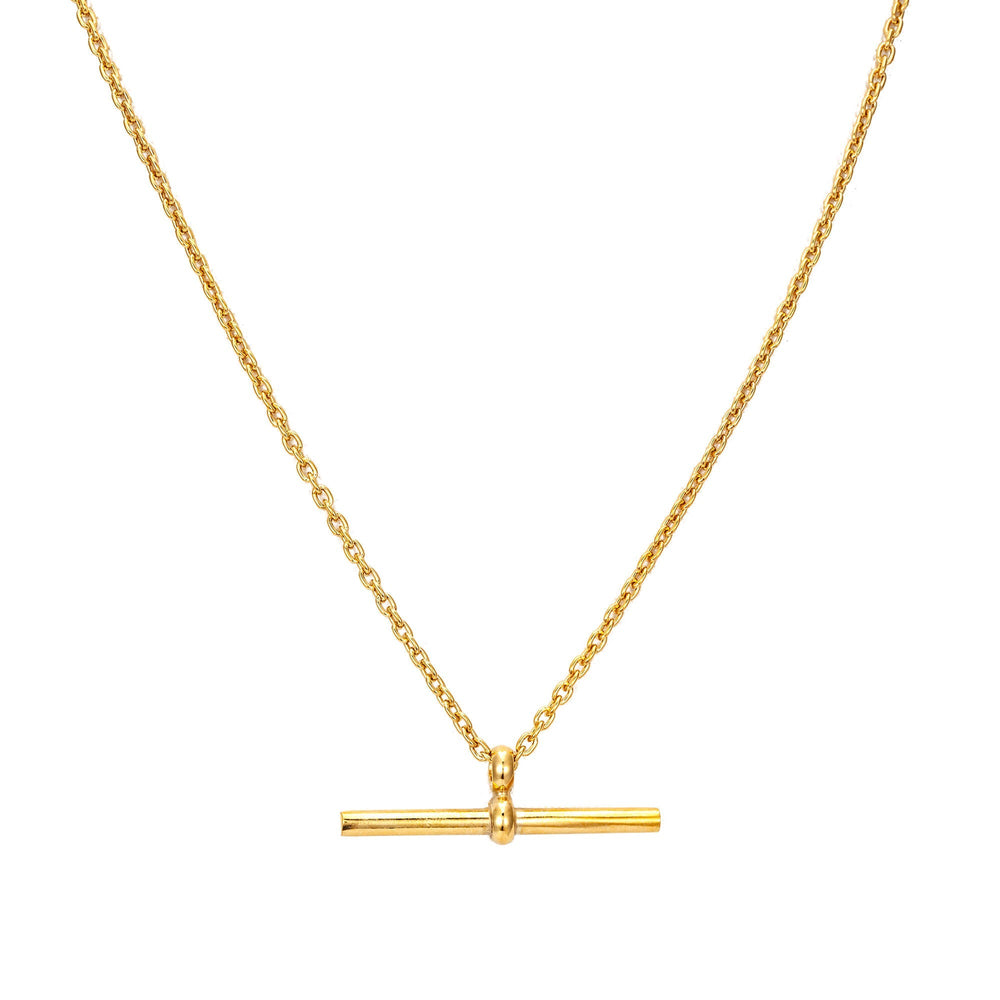 18ct Gold Vermeil T-Bar Chain Necklace