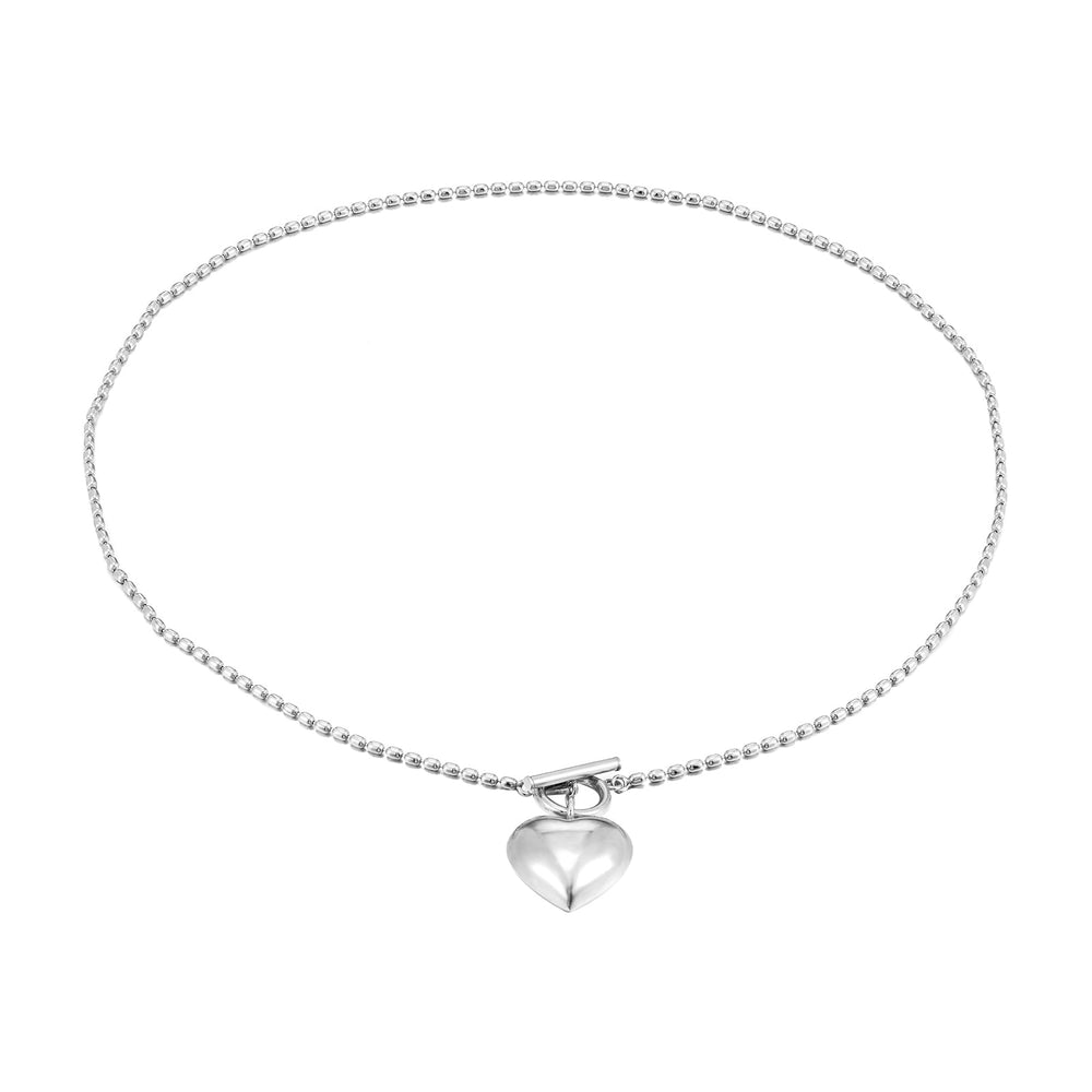 Seol gold - Bead heart T- Bar Necklace