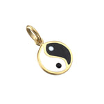 18ct Gold Vermeil Enamel Yin Yang Pendant