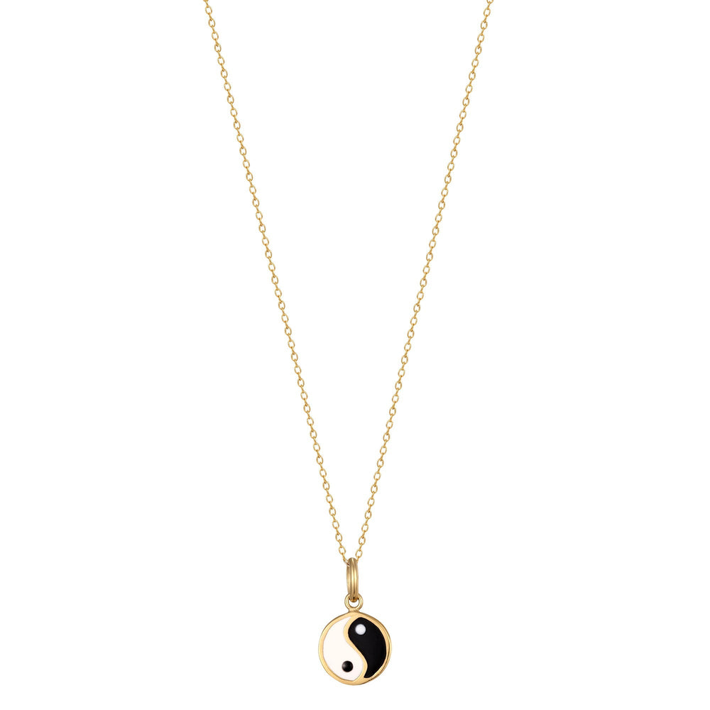 Seol Gold 18ct gold plate enamel yin yang pendant