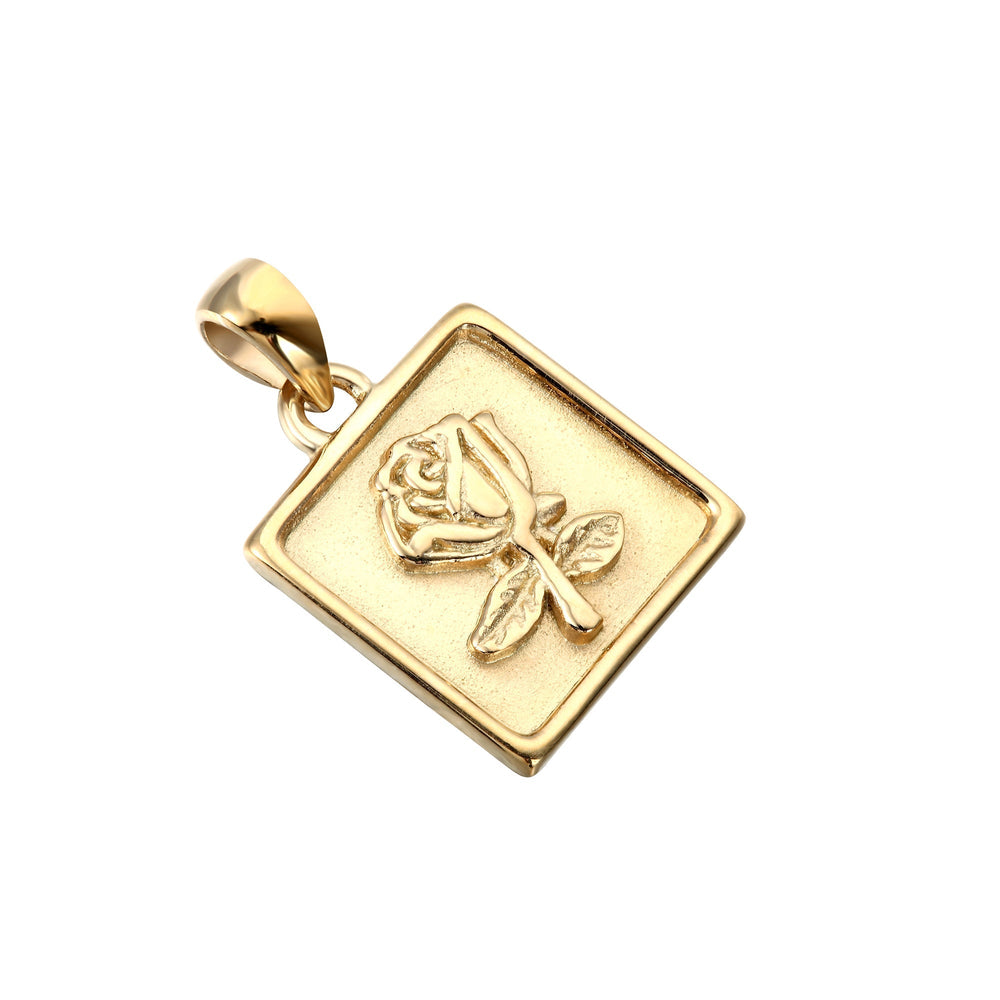 18ct Gold Vermeil Rose Medallion Pendant