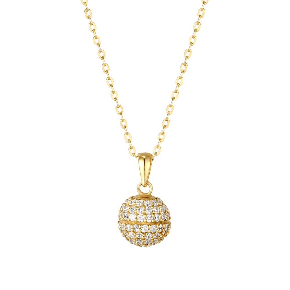 18ct Gold Vermeil Pave Sphere Necklace