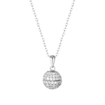 Sterling Silver Pave Sphere Necklace