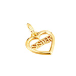 18ct Gold Vermeil Heart 'SISTER' Pendant