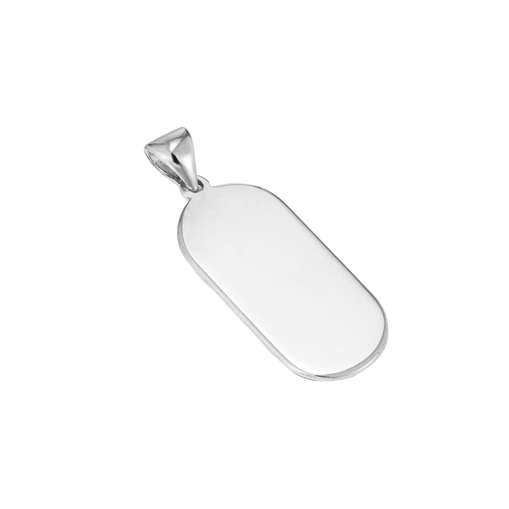 Sterling Silver Engravable Classic Tag Pendant