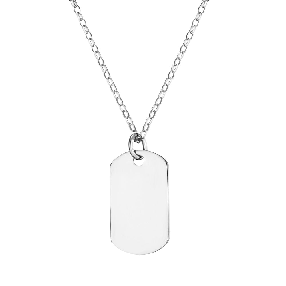 Sterling Silver Engravable Dog Tag Necklace