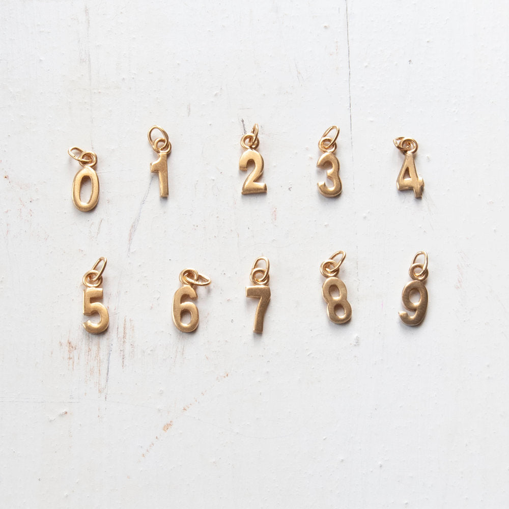 Tiny Number Charms - seol-gold