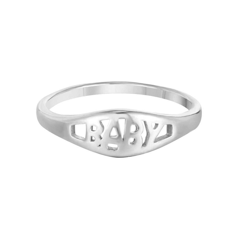 Sterling Silver Baby Word Ring