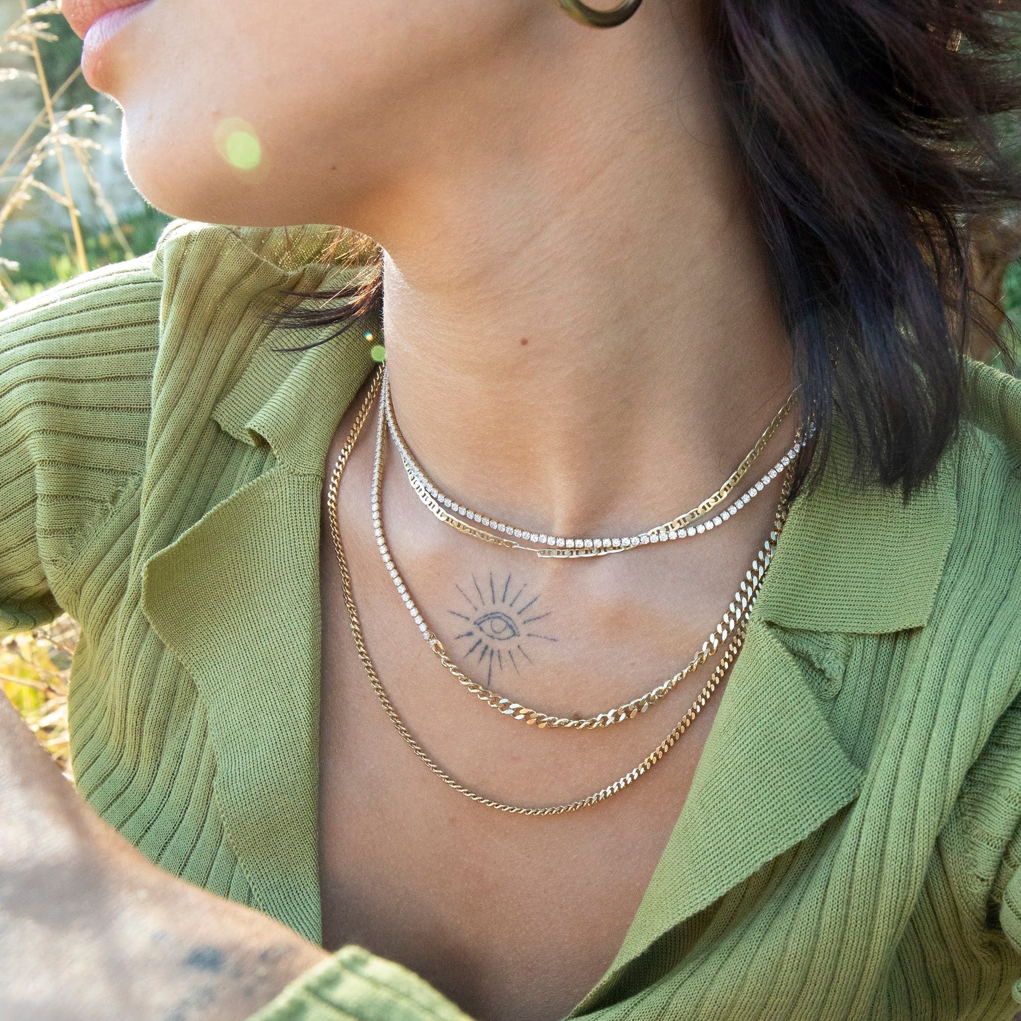 curb tennis chain - seol gold