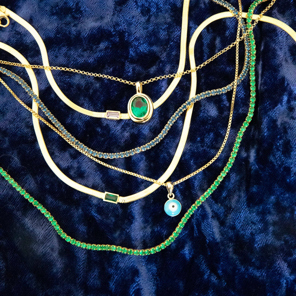 emerald green necklace - seolgold