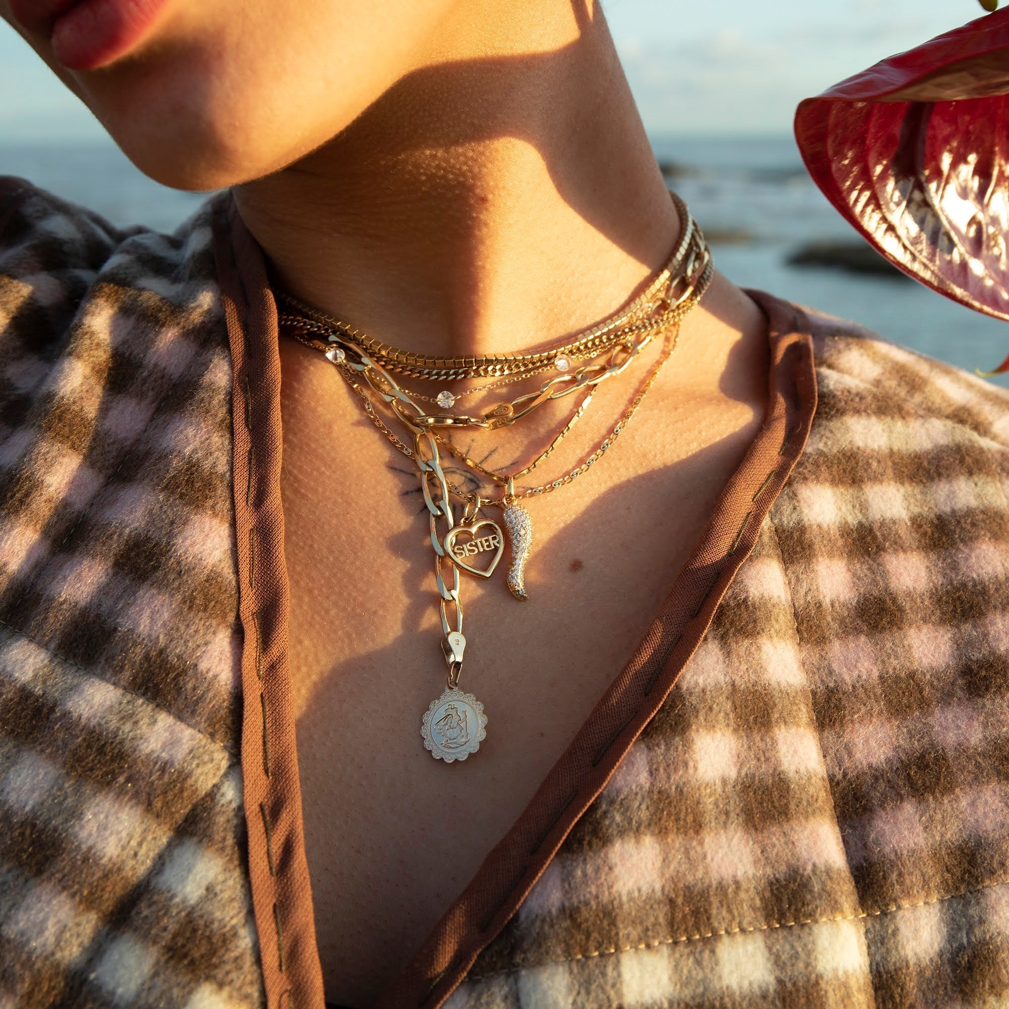  cz necklace- soel gold