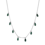 Sterling Silver Malachite Charm Necklace