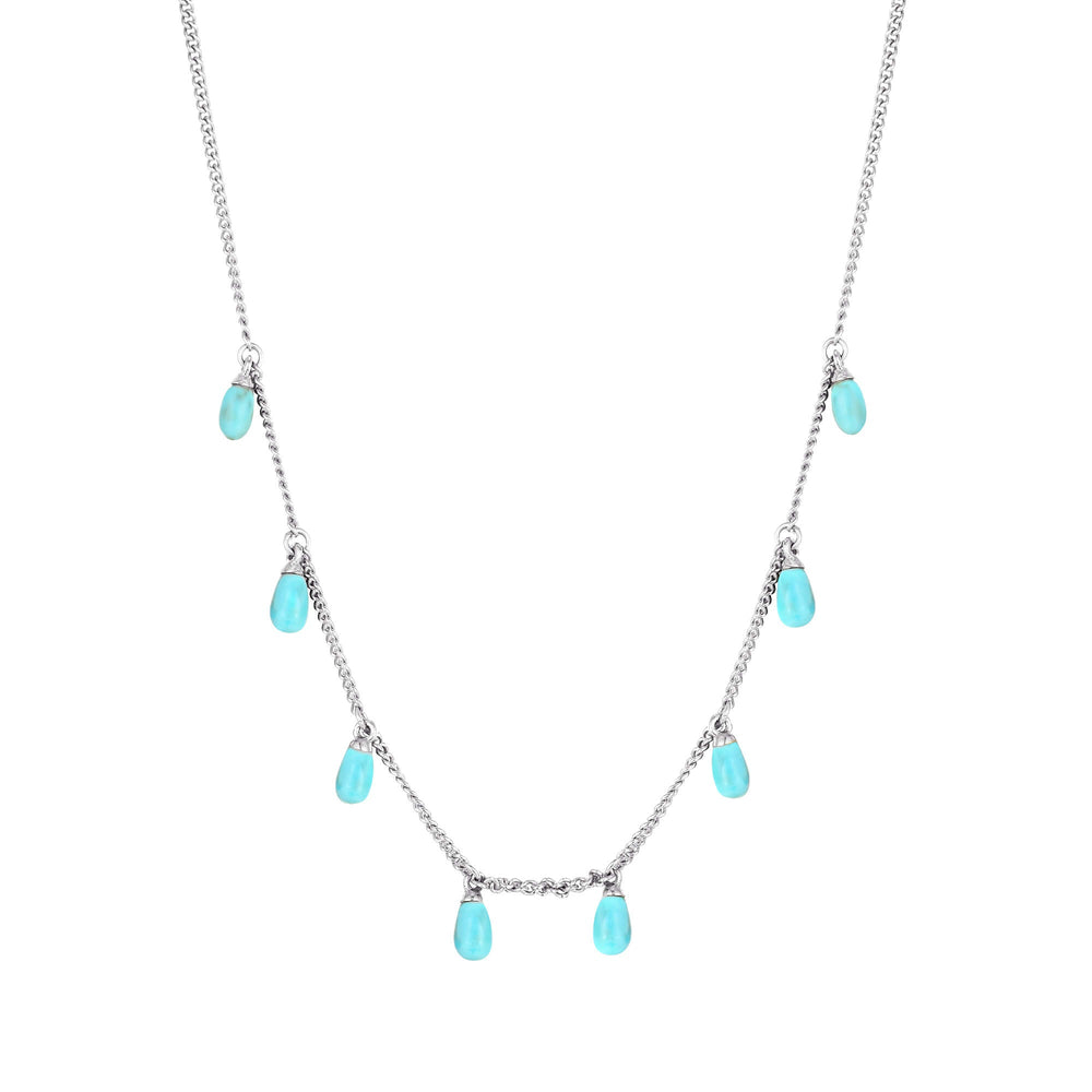 Sterling Silver Turquoise Charm Necklace