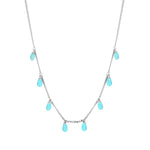 Sterling Silver Turquoise Charm Necklace