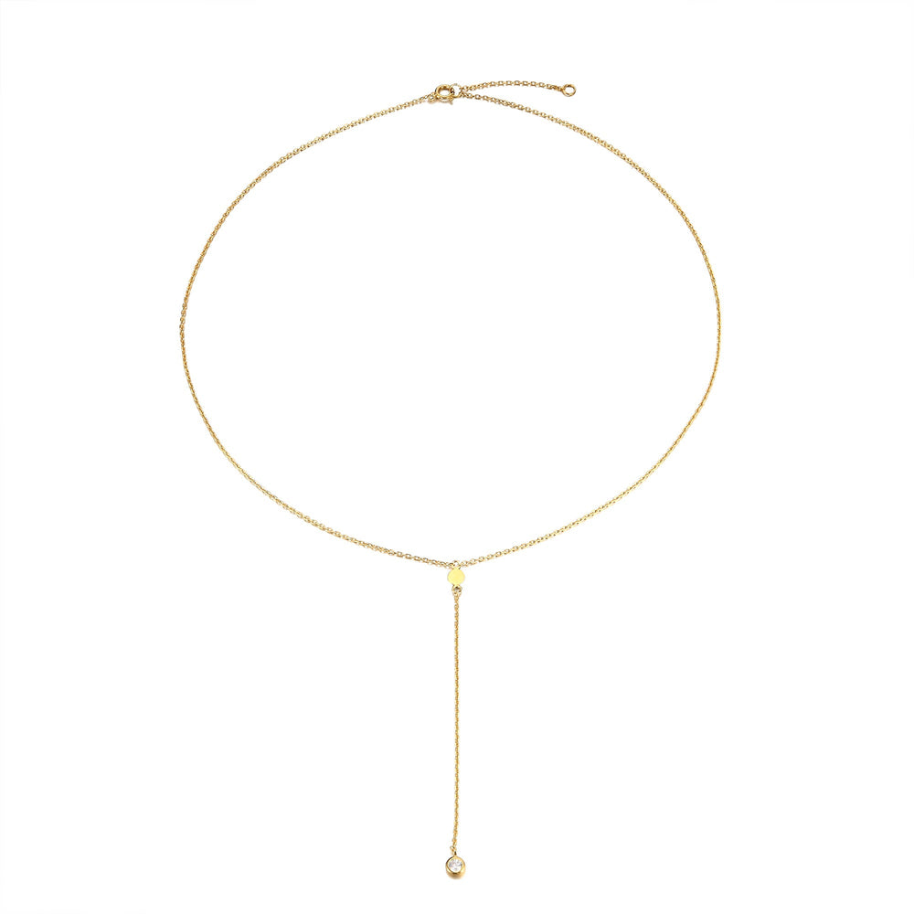 gold lariat necklace - seolgold