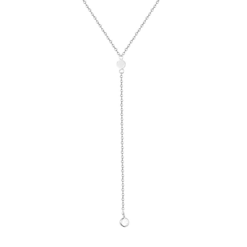 Sterling Silver Disc Lariat Necklace