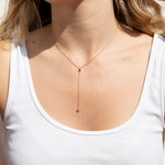 Disc Lariat Necklace - seol-gold