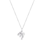 silver palm tree necklace - seolgold