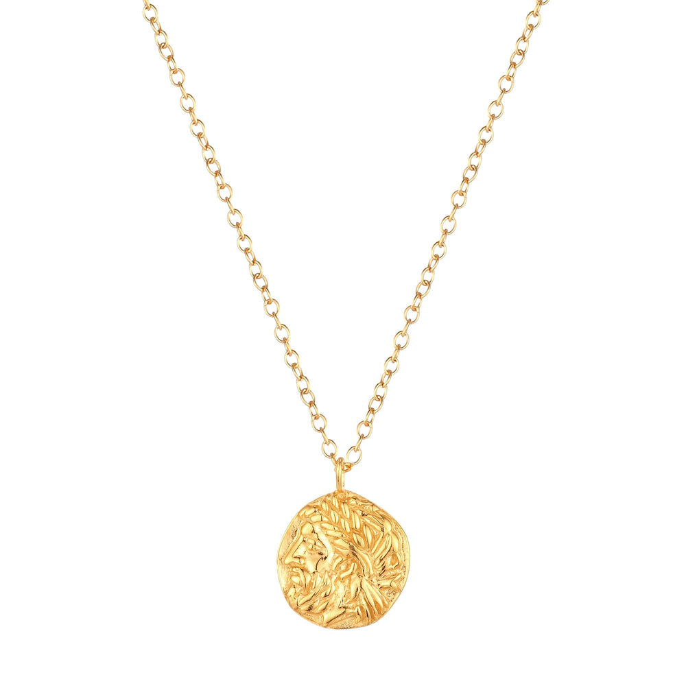 18ct Gold Vermeil Caesar Coin Medallion Necklace