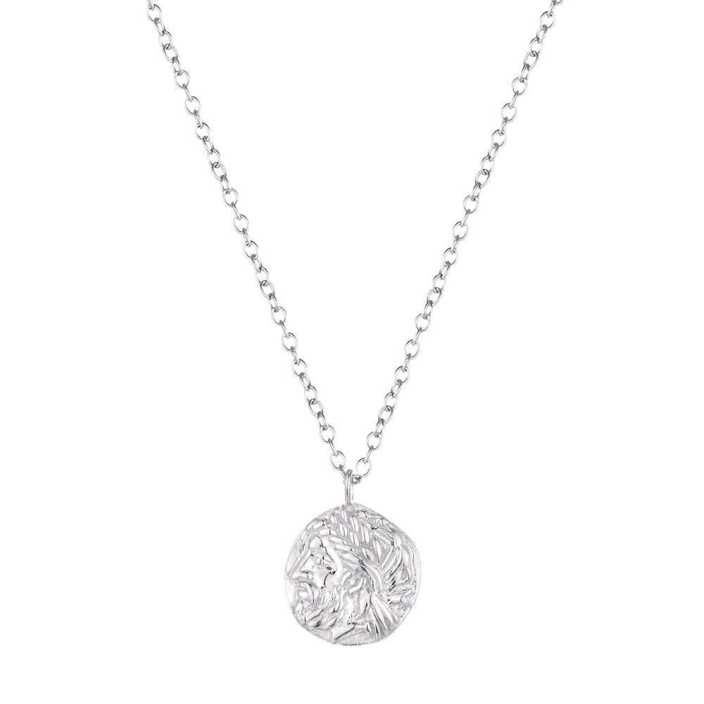 Sterling Silver Caesar Coin Medallion Necklace