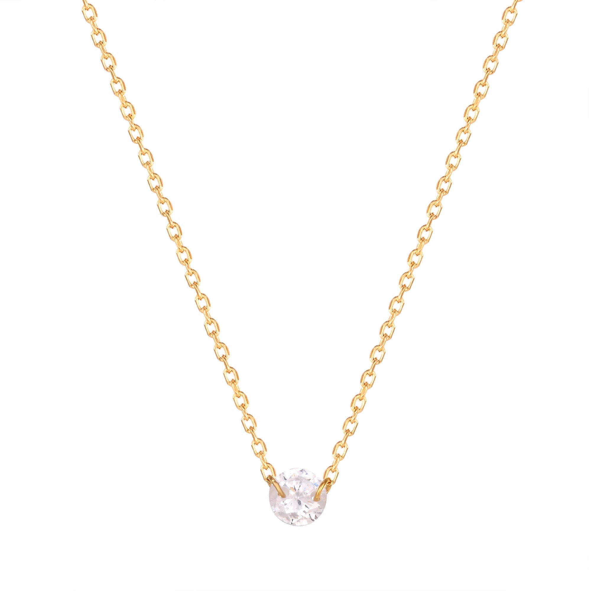 solitaire Necklace - seol-gold