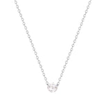 Sterling Silver CZ Solitaire Necklace