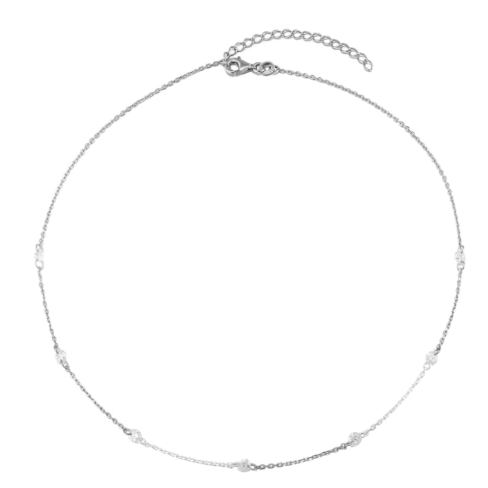 silver cz necklace - seolgold