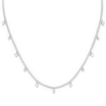 Sterling Silver CZ Curb Chain
