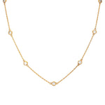 18ct Gold Vermeil CZ Bezel Chain Necklace