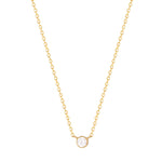 Solitaire Scalloped Bezel Necklace