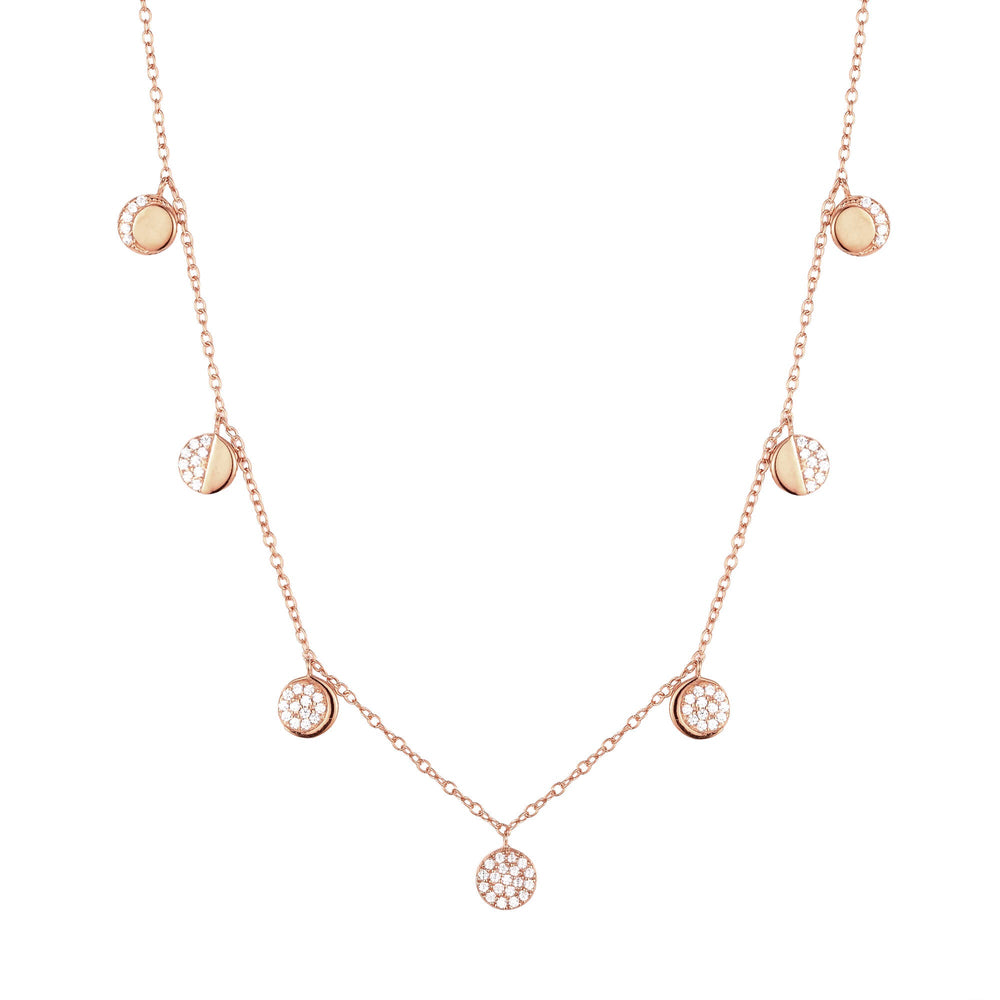 rose gold moon necklace - seolgold