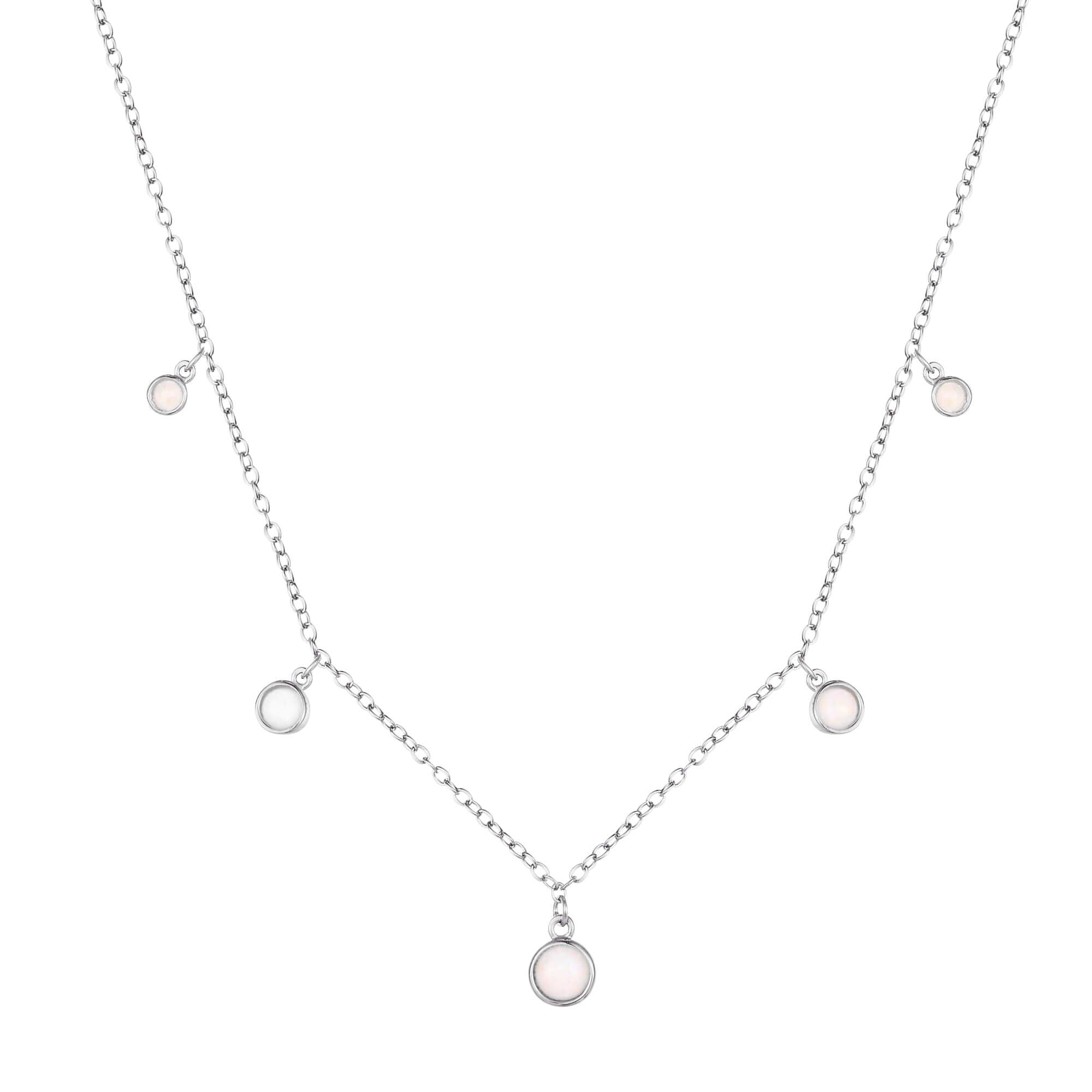 silver opal necklace - seolgold
