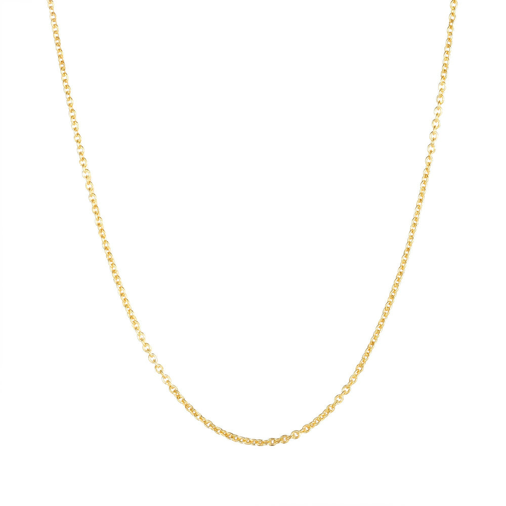 9ct Solid Gold 16" Plain Chain