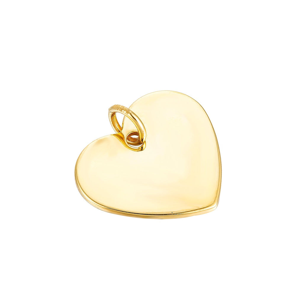 Engraveable Heart Disc Pendant - Seol Gold